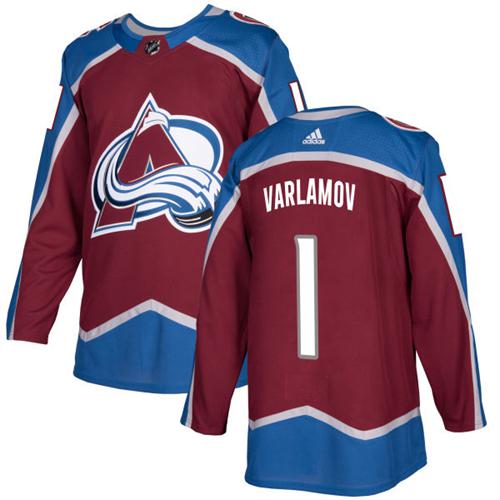 Adidas Avalanche #1 Semyon Varlamov Burgundy Home Authentic Stitched NHL Jersey Adidas Avalanche #1 Semyon Varlamov Burgundy Home Authentic Stitched NHL Jersey
