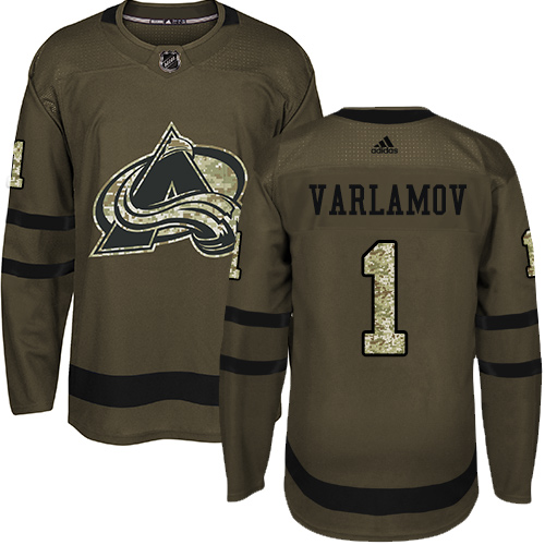 Adidas Avalanche #1 Semyon Varlamov Green Salute to Service Stitched NHL Jersey Adidas Avalanche #1 Semyon Varlamov Green Salute to Service Stitched NHL Jersey