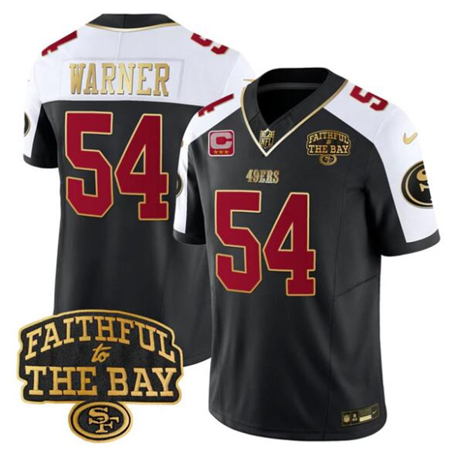 Men's San Francisco 49ers #54 Fred warner Black Alternate 2025 F.U.S.E. 3-Star C With Faithful To The Bay Patch Limited V8 Stitched Football Jersey Men's San Francisco 49ers #54 Fred warner Black Alternate 2025 F.U.S.E. 3-Star C With Faithful To The Bay Patch Limited V8 Stitched Football Jersey