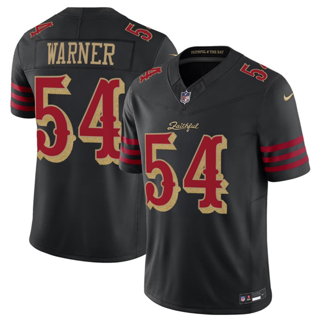 Men's San Francisco 49ers #54 Fred Warner Black 2025 F.U.S.E. “Rivalries” Vapor Limited Stitched Football Jersey Men's San Francisco 49ers #54 Fred Warner Black 2025 F.U.S.E. “Rivalries” Vapor Limited Stitched Football Jersey