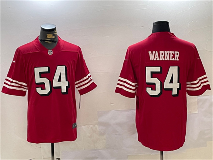 Men's San Francisco 49ers #54 Fred Warner Red Vapor Untouchable Limited Stitched Jersey Men's San Francisco 49ers #54 Fred Warner Red Vapor Untouchable Limited Stitched Jersey