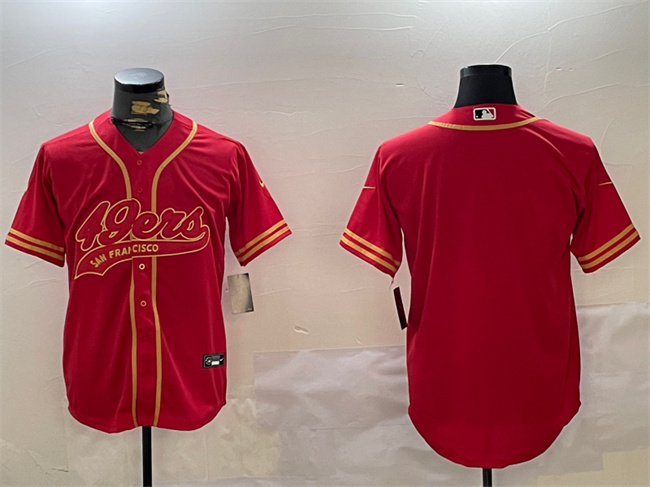Men's San Francisco 49ers Blank Red Cool Base Stitched Baseball Jersey Men's San Francisco 49ers Blank Red Cool Base Stitched Baseball Jersey