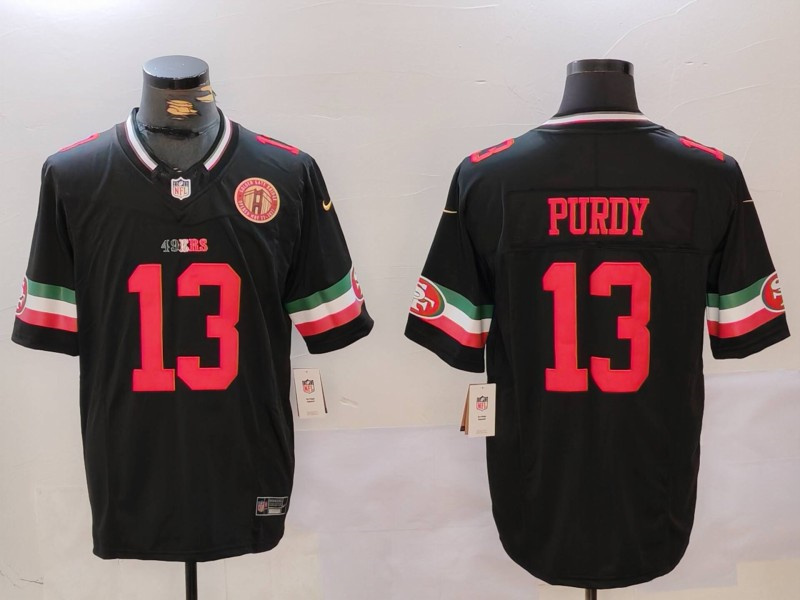 Men's San Francisco 49ers #23 Christian McCaffrey Black 2024 F.U.S.E. Patch Alternate Vapor Limited Stitched Football Jersey Men's San Francisco 49ers #23 Christian McCaffrey Black 2024 F.U.S.E. Patch Alternate Vapor Limited Stitched Football Jersey