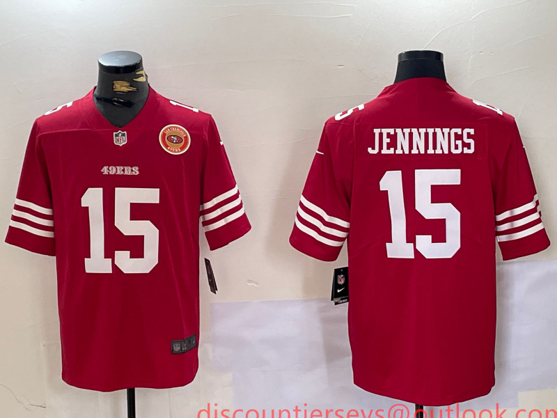 Men's San Francisco 49ers #15 Jauan Jennings Red Vapor Untouchable Limited Stitched Jersey 3 Men's San Francisco 49ers #15 Jauan Jennings Red Vapor Untouchable Limited Stitched Jersey 3