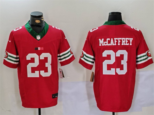 Men's San Francisco 49ers #23 Christian McCaffrey Red F.U.S.E. Mexico Vapor Limited Stitched Football Jersey Men's San Francisco 49ers #23 Christian McCaffrey Red F.U.S.E. Mexico Vapor Limited Stitched Football Jersey