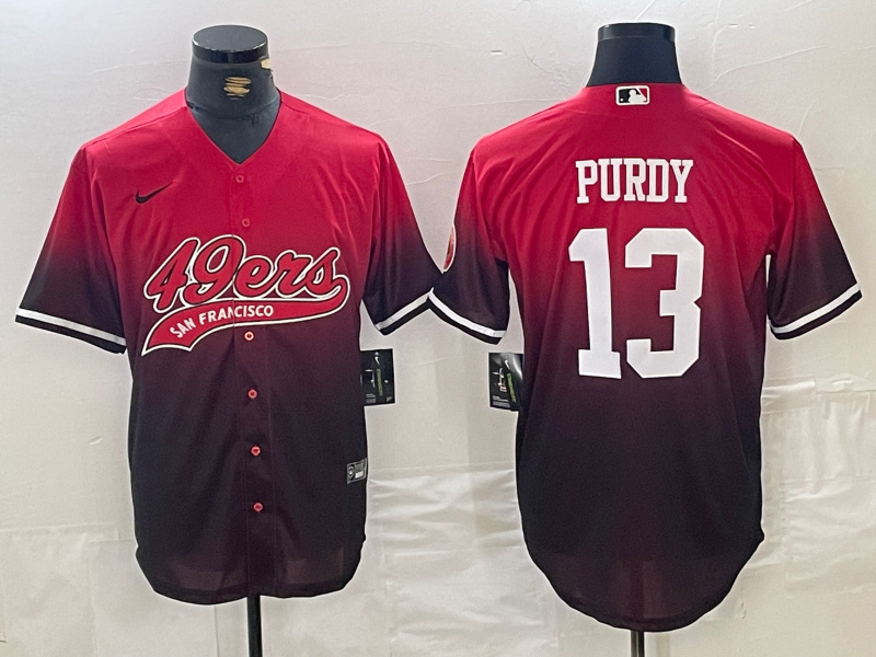 Men's San Francisco 49ers #13 Brock Purdy RedBlack With Patch Cool Base Stitched Jerseys 3 Men's San Francisco 49ers #13 Brock Purdy RedBlack With Patch Cool Base Stitched Jerseys 3