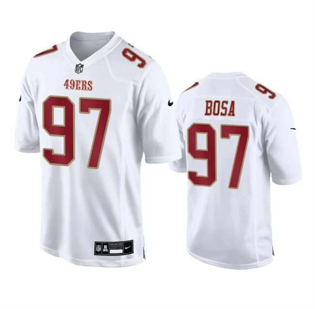 Men's San Francisco 49ers #97 Nick Bosa White Fashion Vapor Untouchable Limited Stitched Football Jersey Men's San Francisco 49ers #97 Nick Bosa White Fashion Vapor Untouchable Limited Stitched Football Jersey