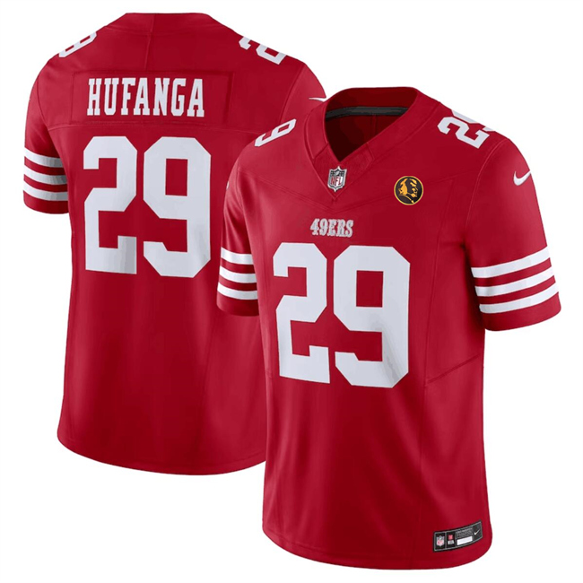 Men's San Francisco 49ers #29 Talanoa Hufanga Red 2023 F.U.S.E. With John Madden Patch Vapor Limited Stitched Football Jersey Men's San Francisco 49ers #29 Talanoa Hufanga Red 2023 F.U.S.E. With John Madden Patch Vapor Limited Stitched Football Jersey
