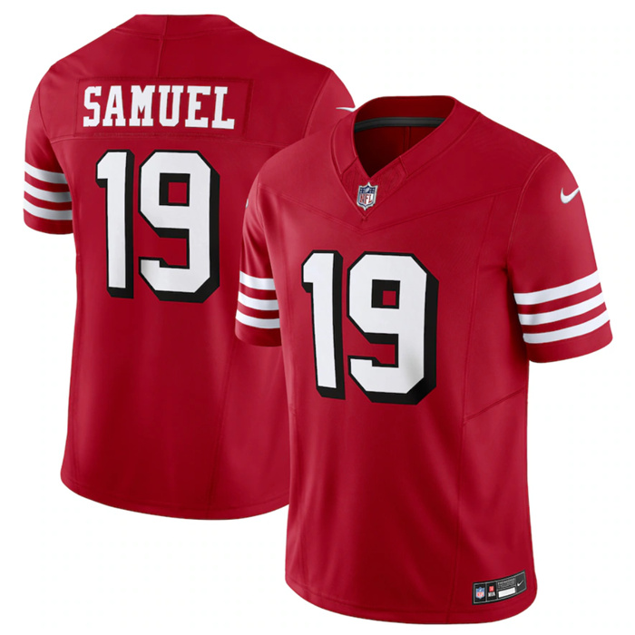 Men's San Francisco 49ers #19 Deebo Samuel New Red 2023 F.U.S.E. Vapor Untouchable Limited Stitched Football Jersey Men's San Francisco 49ers #19 Deebo Samuel New Red 2023 F.U.S.E. Vapor Untouchable Limited Stitched Football Jersey