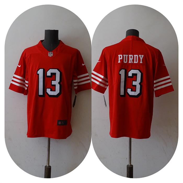 Men's San Francisco 49ers #13 Brock Purdy New Red Vapor Untouchable Limited Stitched Football Jersey Men's San Francisco 49ers #13 Brock Purdy New Red Vapor Untouchable Limited Stitched Football Jersey
