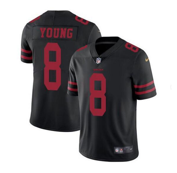 Men's San Francisco 49ers #8 Steve Young Black Vapor Untouchable Limited Stitched Jersey Men's San Francisco 49ers #8 Steve Young Black Vapor Untouchable Limited Stitched Jersey