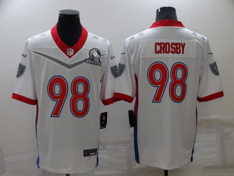 Nike Raiders 98 Maxx Crosby White 2022 NFC Pro Bowl Limited Jersey Nike Raiders 98 Maxx Crosby White 2022 NFC Pro Bowl Limited Jersey