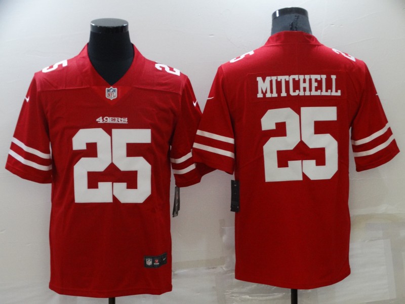 Nike 49ers 25 Elijah Mitchell Red Vapor Limited Jersey Nike 49ers 25 Elijah Mitchell Red Vapor Limited Jersey
