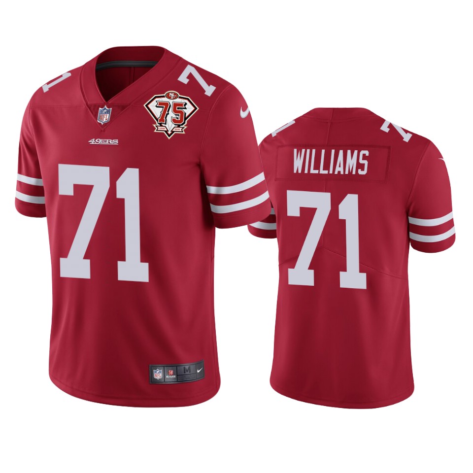 Nike 49ers #71 Trent Williams Red Men's 75th Anniversary Stitched NFL Vapor Untouchable Limited Jersey Nike 49ers #71 Trent Williams Red Men's 75th Anniversary Stitched NFL Vapor Untouchable Limited Jersey