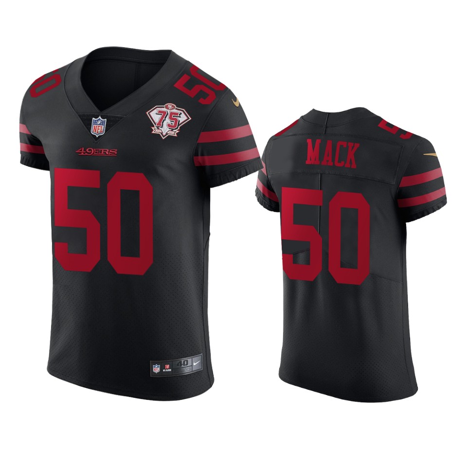Nike 49ers #50 Alex Mack Black Alternate Men's 75th Anniversary Stitched NFL Vapor Untouchable Elite Jersey Nike 49ers #50 Alex Mack Black Alternate Men's 75th Anniversary Stitched NFL Vapor Untouchable Elite Jersey