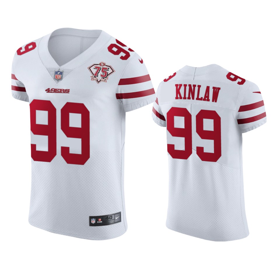 Nike 49ers #99 Javon Kinlaw White Men's 75th Anniversary Stitched NFL Vapor Untouchable Elite Jersey Nike 49ers #99 Javon Kinlaw White Men's 75th Anniversary Stitched NFL Vapor Untouchable Elite Jersey
