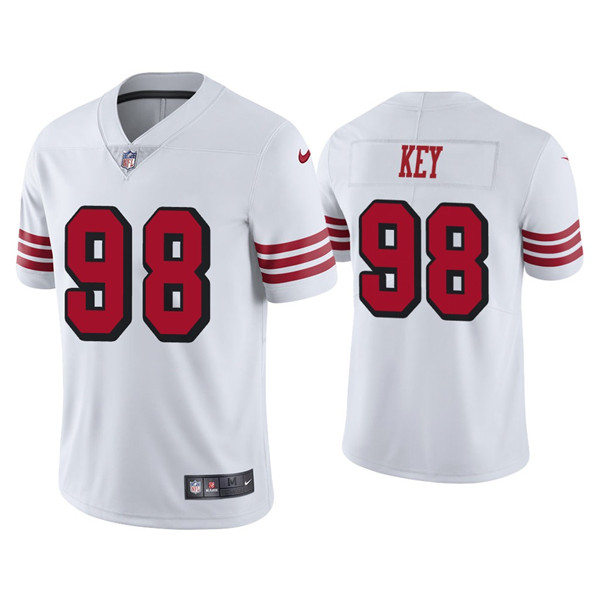 Men's 49ers #98 Arden Key Color Rush White Vapor Limited Jersey Men's 49ers #98 Arden Key Color Rush White Vapor Limited Jersey