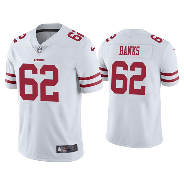 Men's 49ers #62 Aaron Banks White Jersey Vapor Limited Jersey Men's 49ers #62 Aaron Banks White Jersey Vapor Limited Jersey