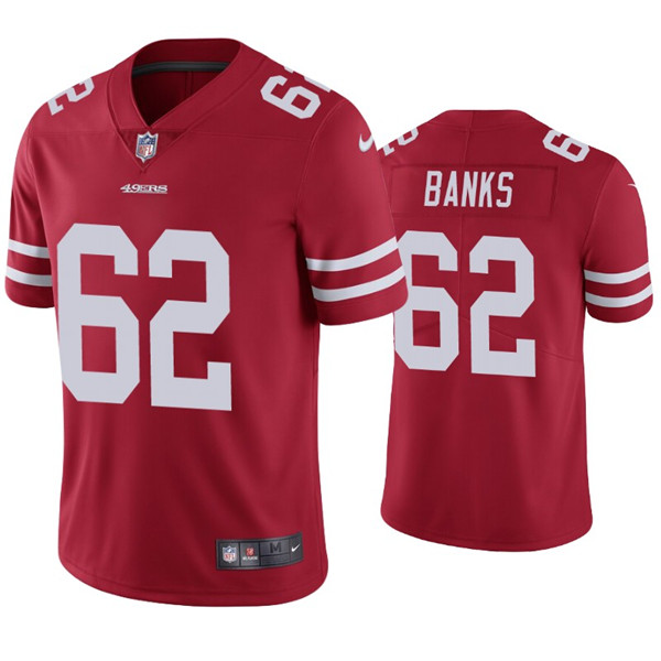 Men's 49ers #62 Aaron Banks Red Jersey Vapor Limited Jersey Men's 49ers #62 Aaron Banks Red Jersey Vapor Limited Jersey