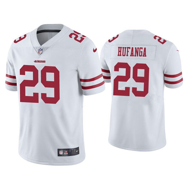 Men's 49ers #29 Talanoa Hufanga White Vapor Limited Jersey Men's 49ers #29 Talanoa Hufanga White Vapor Limited Jersey