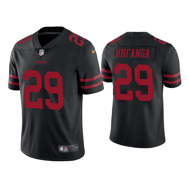 Men's 49ers #29 Talanoa Hufanga Black Vapor Limited Jersey Men's 49ers #29 Talanoa Hufanga Black Vapor Limited Jersey