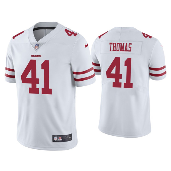 Men's 49ers #41 Ambry Thomas White Vapor Limited Jersey Men's 49ers #41 Ambry Thomas White Vapor Limited Jersey