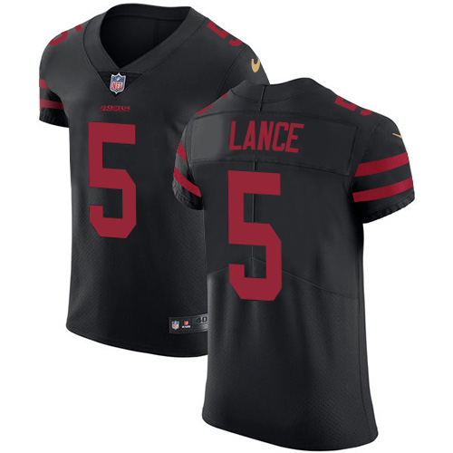 San Francisco 49ers #5 Trey Lance Black Alternate Men's Stitched NFL Vapor Untouchable Elite Jersey San Francisco 49ers #5 Trey Lance Black Alternate Men's Stitched NFL Vapor Untouchable Elite Jersey
