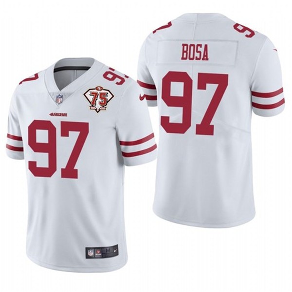 Nike 49ers 97 Nick Bosa White 75th Anniversary Vapor Untouchable Limited Jersey Nike 49ers 97 Nick Bosa White 75th Anniversary Vapor Untouchable Limited Jersey