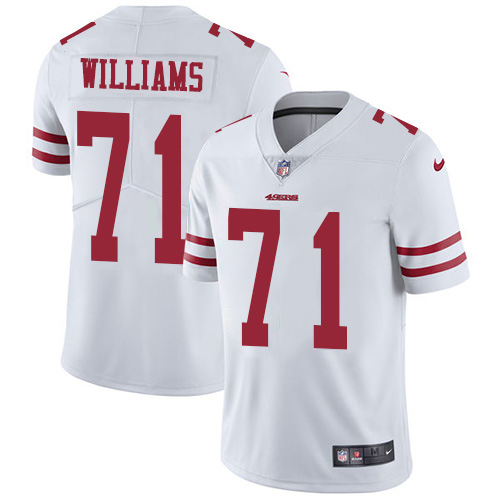 San Francisco 49ers #71 Trent Williams White Men's Stitched NFL Vapor Untouchable Limited Jersey San Francisco 49ers #71 Trent Williams White Men's Stitched NFL Vapor Untouchable Limited Jersey