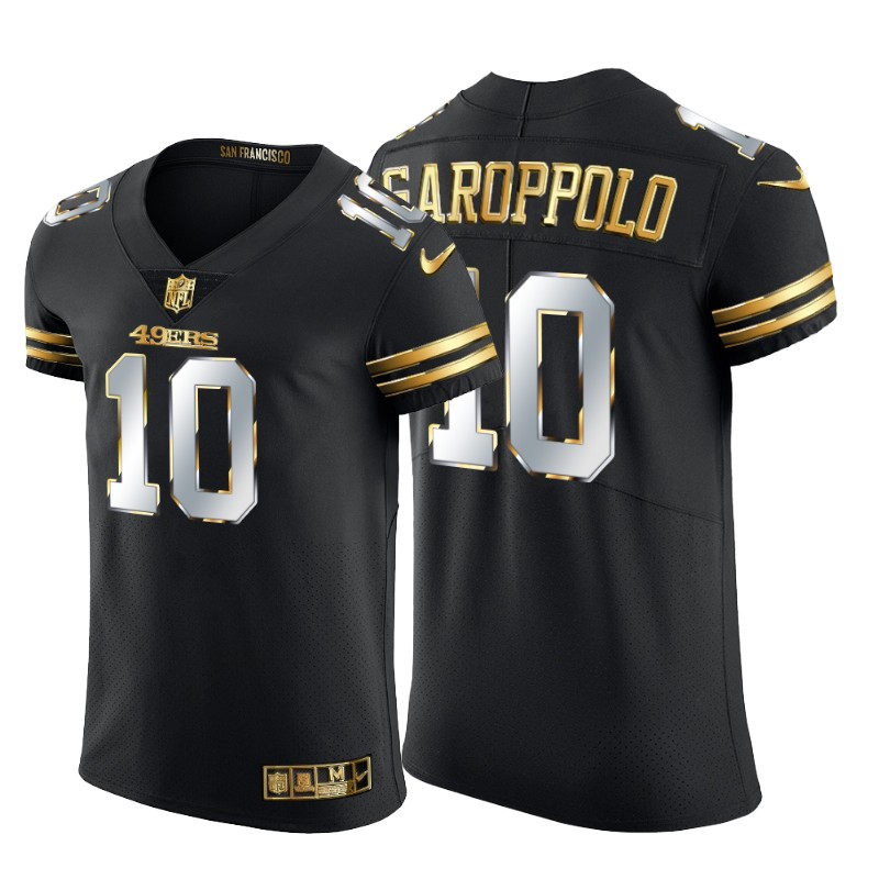 San Francisco 49ers #10 Jimmy Garoppolo Men's Nike Black Edition Vapor Untouchable Elite NFL Jersey San Francisco 49ers #10 Jimmy Garoppolo Men's Nike Black Edition Vapor Untouchable Elite NFL Jersey