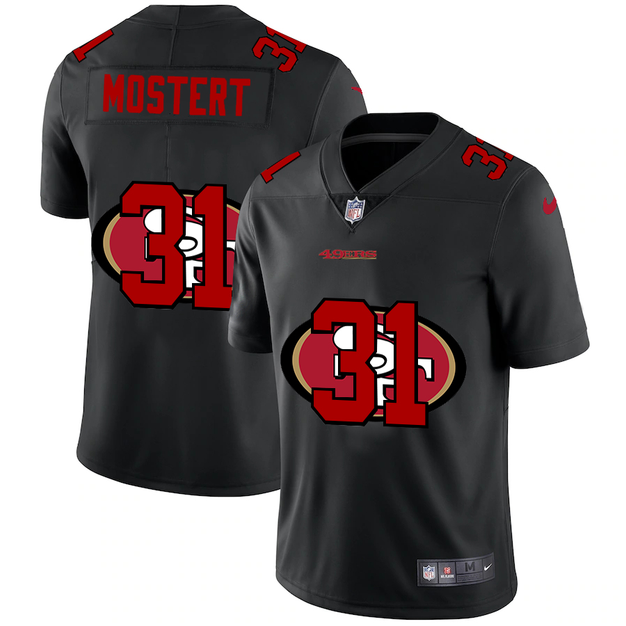 San Francisco 49ers #31 Raheem Mostert Men's Nike Team Logo Dual Overlap Limited NFL Jersey Black San Francisco 49ers #31 Raheem Mostert Men's Nike Team Logo Dual Overlap Limited NFL Jersey Black