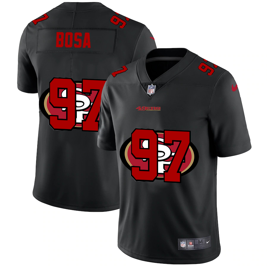 San Francisco 49ers #97 Nick Bosa Men's Nike Team Logo Dual Overlap Limited NFL Jersey Black San Francisco 49ers #97 Nick Bosa Men's Nike Team Logo Dual Overlap Limited NFL Jersey Black