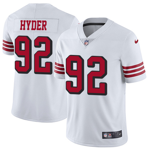 Nike 49ers #92 Kerry Hyder White Men's Stitched NFL Limited Rush Jersey Nike 49ers #92 Kerry Hyder White Men's Stitched NFL Limited Rush Jersey