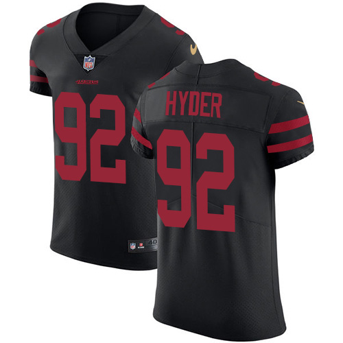 Nike 49ers #92 Kerry Hyder Black Alternate Men's Stitched NFL New Elite Jersey Nike 49ers #92 Kerry Hyder Black Alternate Men's Stitched NFL New Elite Jersey