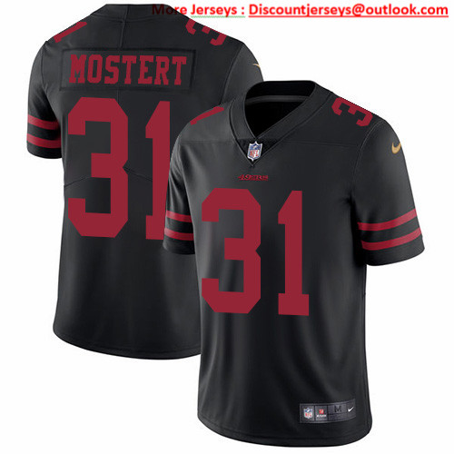 Nike 49ers #31 Raheem Mostert Black Alternate Men's Stitched NFL Vapor Untouchable Limited Jersey Nike 49ers #31 Raheem Mostert Black Alternate Men's Stitched NFL Vapor Untouchable Limited Jersey