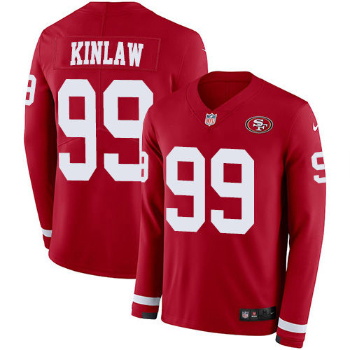 Nike 49ers #99 Javon Kinlaw Red Team Color Men's Stitched NFL Limited Therma Long Sleeve Jersey Nike 49ers #99 Javon Kinlaw Red Team Color Men's Stitched NFL Limited Therma Long Sleeve Jersey