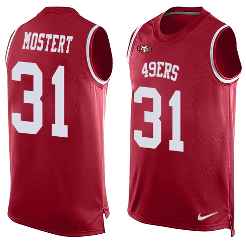Nike 49ers #31 Raheem Mostert Red Team Color Men's Stitched NFL Limited Tank Top Jersey Nike 49ers #31 Raheem Mostert Red Team Color Men's Stitched NFL Limited Tank Top Jersey