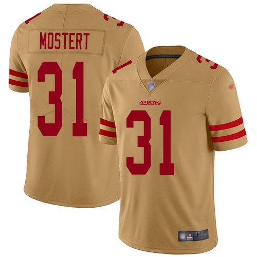 Nike 49ers #31 Raheem Mostert Gold Men's Stitched NFL Limited Inverted Legend Jersey Nike 49ers #31 Raheem Mostert Gold Men's Stitched NFL Limited Inverted Legend Jersey