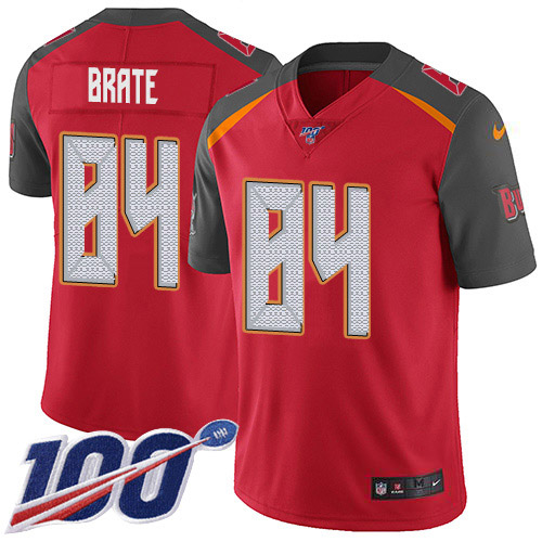 Nike Buccaneers #84 Cameron Brate Red Team Color Men's Stitched NFL 100th Season Vapor Untouchable Limited Jersey Nike Buccaneers #84 Cameron Brate Red Team Color Men's Stitched NFL 100th Season Vapor Untouchable Limited Jersey