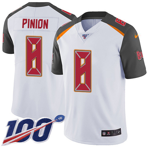 Nike Buccaneers #8 Bradley Pinion White Men's Stitched NFL 100th Season Vapor Untouchable Limited Jersey Nike Buccaneers #8 Bradley Pinion White Men's Stitched NFL 100th Season Vapor Untouchable Limited Jersey