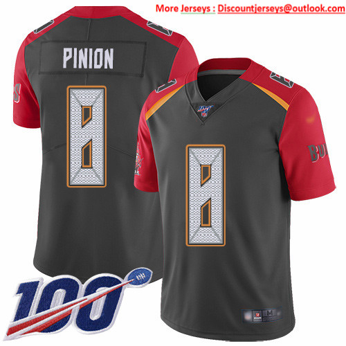 Nike Buccaneers #8 Bradley Pinion Gray Men's Stitched NFL Limited Inverted Legend 100th Season Jersey Nike Buccaneers #8 Bradley Pinion Gray Men's Stitched NFL Limited Inverted Legend 100th Season Jersey
