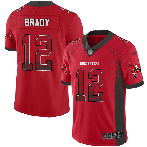 Nike Buccaneers #12 Tom Brady Red Team Color Men's Stitched NFL Limited Rush Drift Fashion Jersey Nike Buccaneers #12 Tom Brady Red Team Color Men's Stitched NFL Limited Rush Drift Fashion Jersey