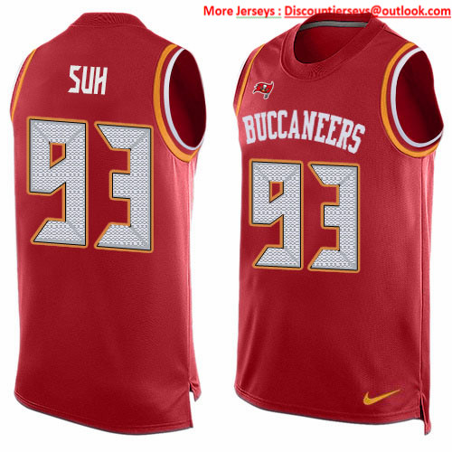 Nike Buccaneers #93 Ndamukong Suh Red Team Color Men's Stitched NFL Limited Tank Top Jersey Nike Buccaneers #93 Ndamukong Suh Red Team Color Men's Stitched NFL Limited Tank Top Jersey