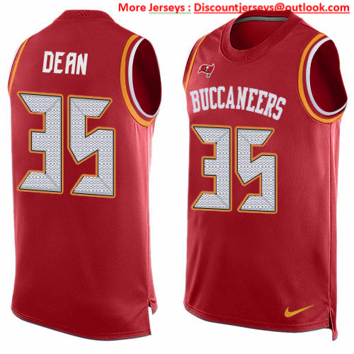 Nike Buccaneers #35 Jamel Dean Red Team Color Men's Stitched NFL Limited Tank Top Jersey Nike Buccaneers #35 Jamel Dean Red Team Color Men's Stitched NFL Limited Tank Top Jersey