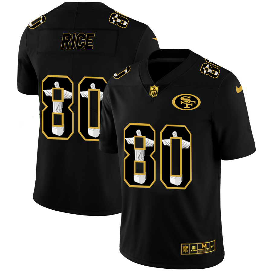 Nike 49ers 80 Jerry Rice Black Jesus Faith Edition Limited Jersey Nike 49ers 80 Jerry Rice Black Jesus Faith Edition Limited Jersey