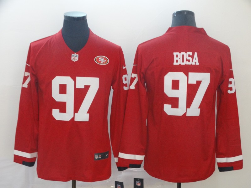 Nike 49ers 97 Nick Bosa Red Therma Long Sleeve Jersey Nike 49ers 97 Nick Bosa Red Therma Long Sleeve Jersey
