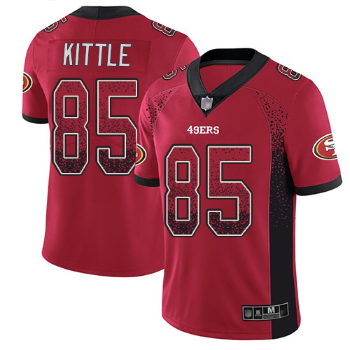 49ers #85 George Kittle Red Team Color Men's Stitched Football Limited Rush Drift Fashion Jersey 49ers #85 George Kittle Red Team Color Men's Stitched Football Limited Rush Drift Fashion Jersey