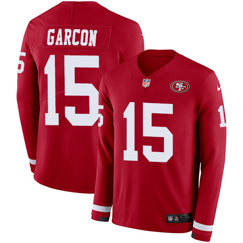Nike 49ers #15 Pierre Garcon Red Team Color Men's Stitched NFL Limited Therma Long Sleeve Jersey Nike 49ers #15 Pierre Garcon Red Team Color Men's Stitched NFL Limited Therma Long Sleeve Jersey