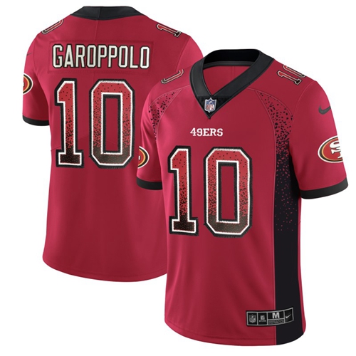 Nike 49ers #10 Jimmy Garoppolo Red Team Color Men's Stitched NFL Limited Rush Drift Fashion Jersey Nike 49ers #10 Jimmy Garoppolo Red Team Color Men's Stitched NFL Limited Rush Drift Fashion Jersey