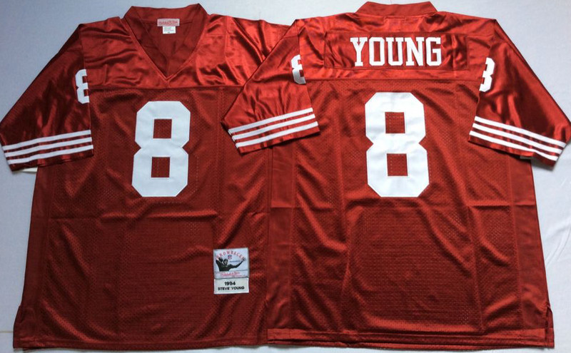 Mitchell And Ness 49ers #8 Steve Young Men's Throwback Stitched NFL Jersey Mitchell And Ness 49ers #8 Steve Young Men's Throwback Stitched NFL Jersey